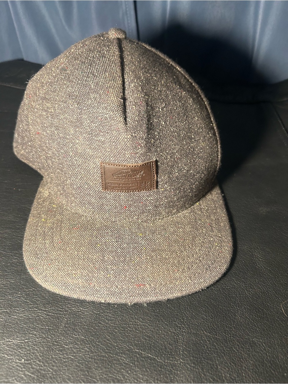 🔥3/$8- Vans Gray Five-Panel Cap with Brown Leather Patch